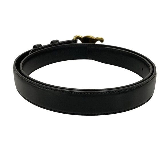 CELINE Medium Triomphe Belt Black Gold Leather Hardware - 783-071825 - Picture 2 of 6